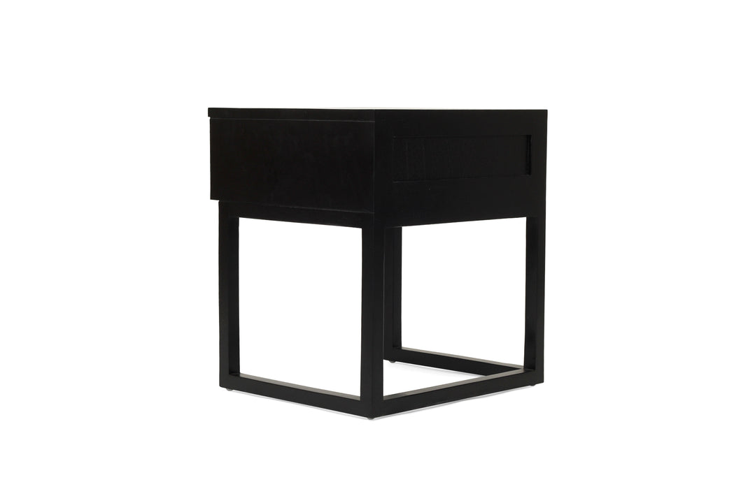 Flynn Bedside Table - Black - Black 50cm