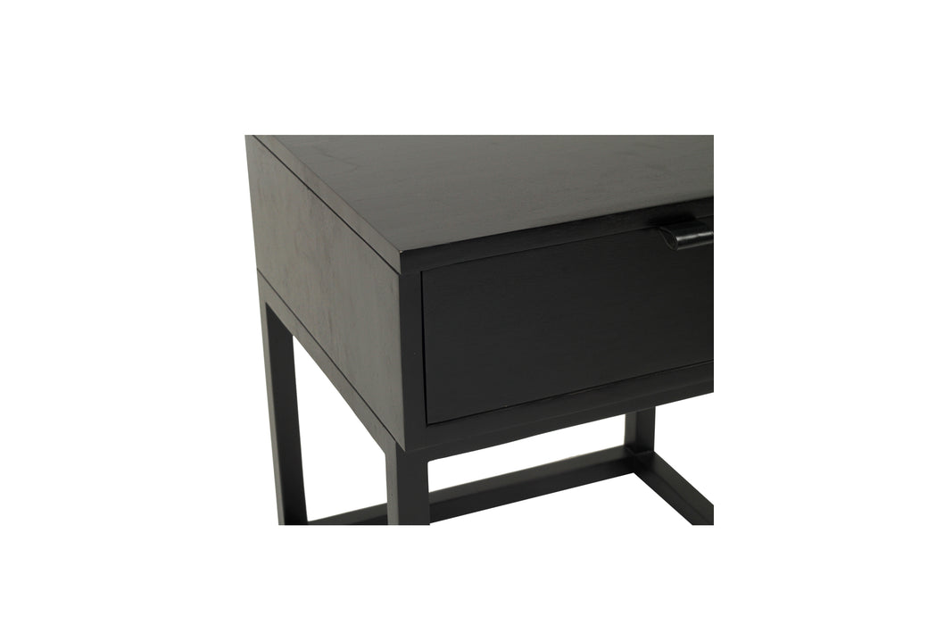 Flynn Bedside Table - Black - Black 50cm