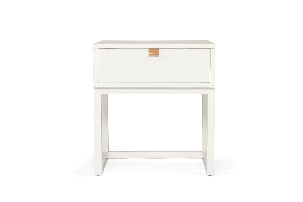 Flynn Bedside Table - White - White 50cm
