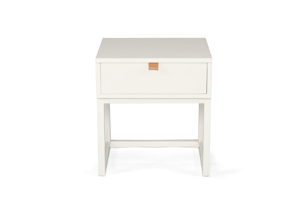 Flynn Bedside Table - White - White 50cm