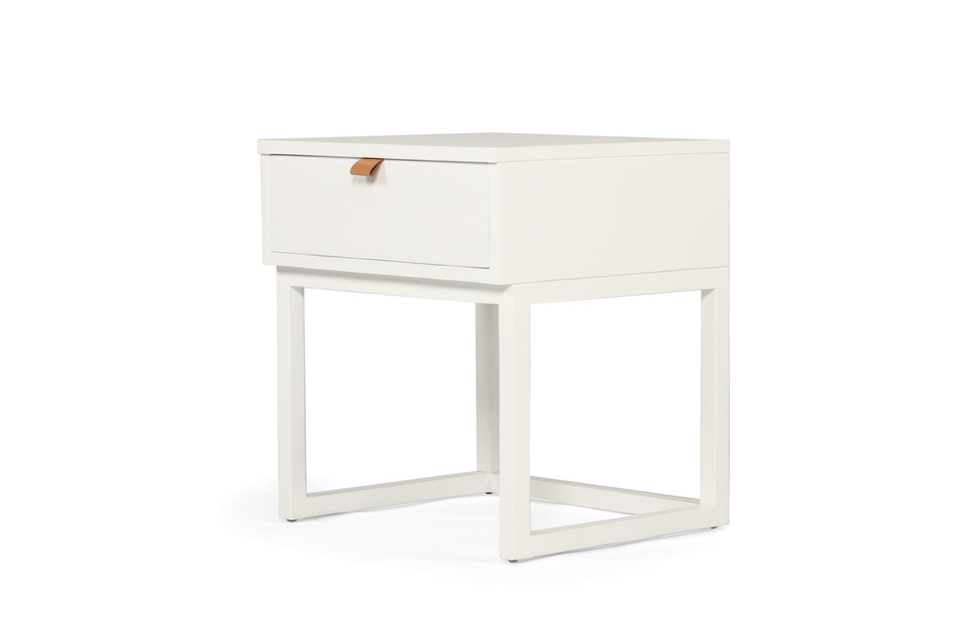 Flynn Bedside Table - White - White 50cm