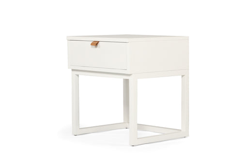 Flynn Bedside Table - White - White 50cm