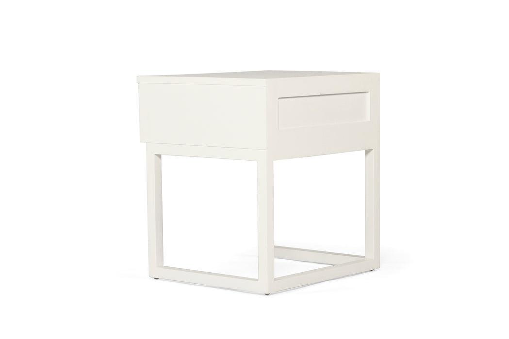 Flynn Bedside Table - White - White 50cm