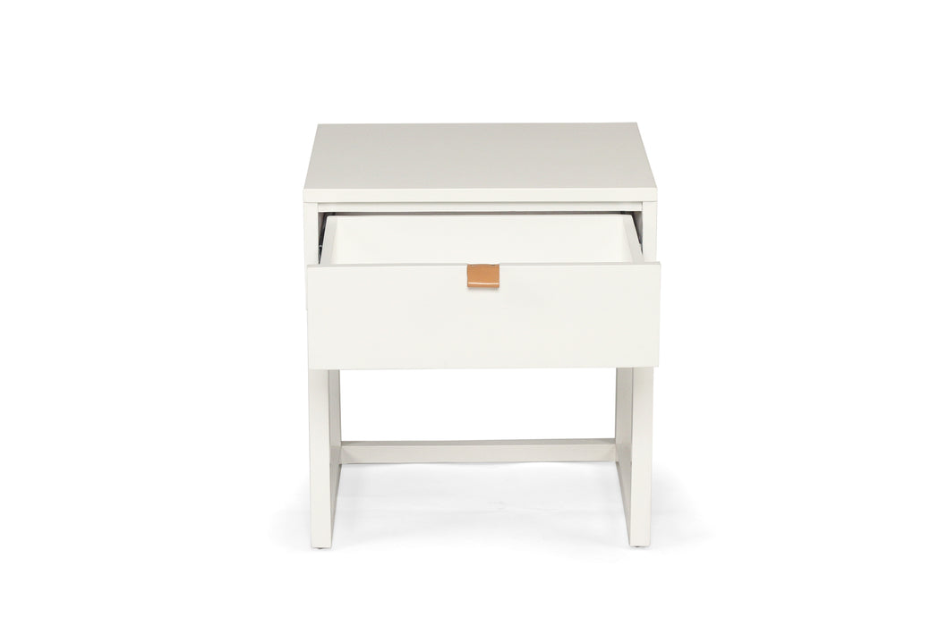Flynn Bedside Table - White - White 50cm