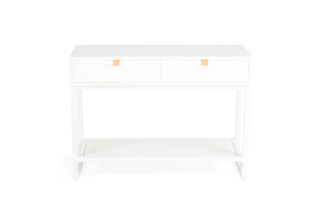 Flynn Console Table - White - White 110cm
