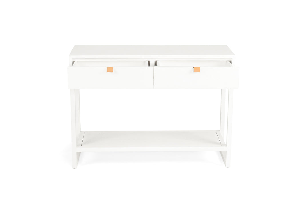 Flynn Console Table - White - White 110cm