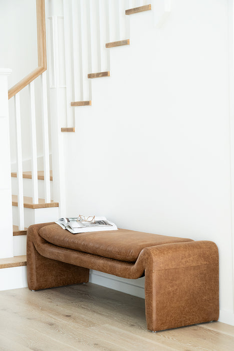 Freja Bench - Cognac