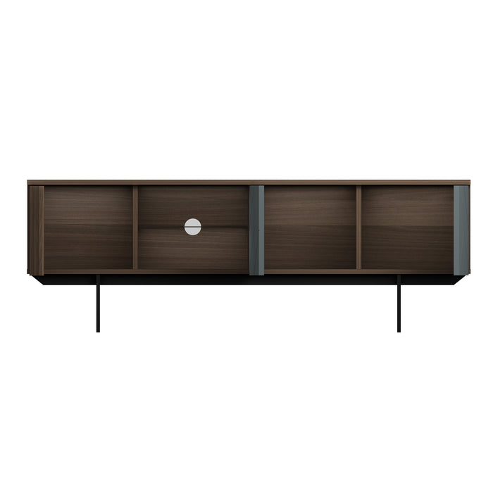 Mia Pre-Assembled Tv Unit In Walnut And Blue