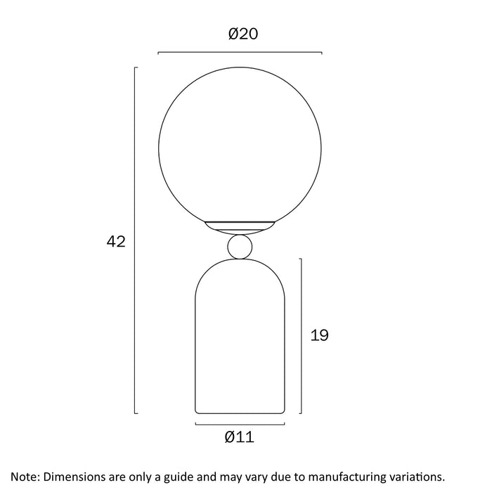 Gina Table Lamp - Beige, Opal Matt