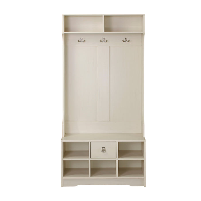 Laura Hall Tree Cabinet - Antique White