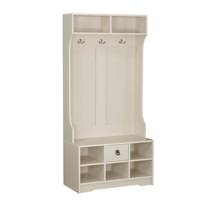 Laura Hall Tree Cabinet - Antique White