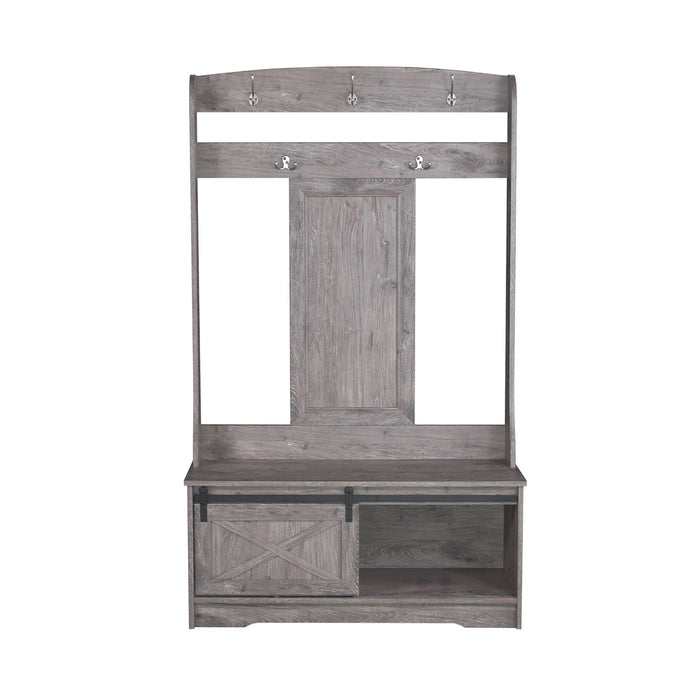 Barndoor Large Hall Tree - Grey Oak