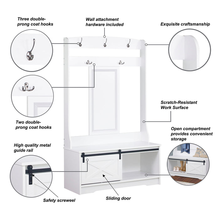 Barndoor Large Hall Tree - White