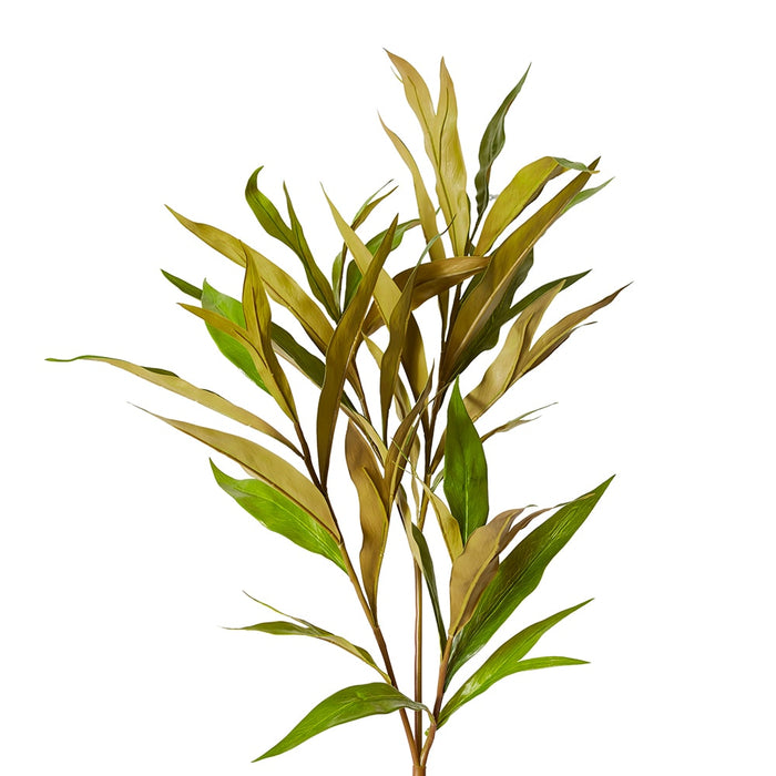 Silky Oak Leaf Spray Pack Of 12 - Green Brown, 122cm (H)