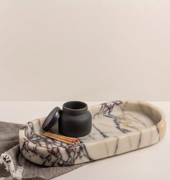 Pietra Oval Marble Tray - Calacatta Viola