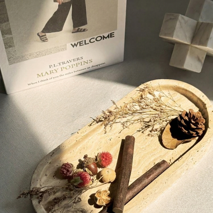 Pietra Oval Travertine Tray