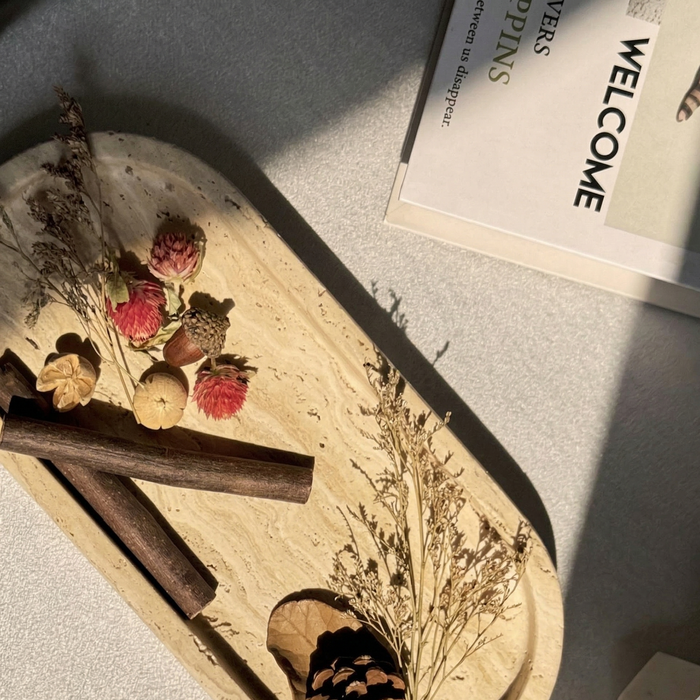 Pietra Oval Travertine Tray