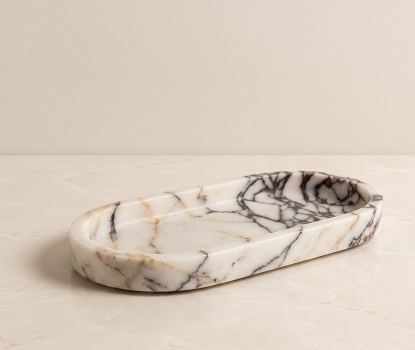 Pietra Oval Marble Tray - Calacatta Viola