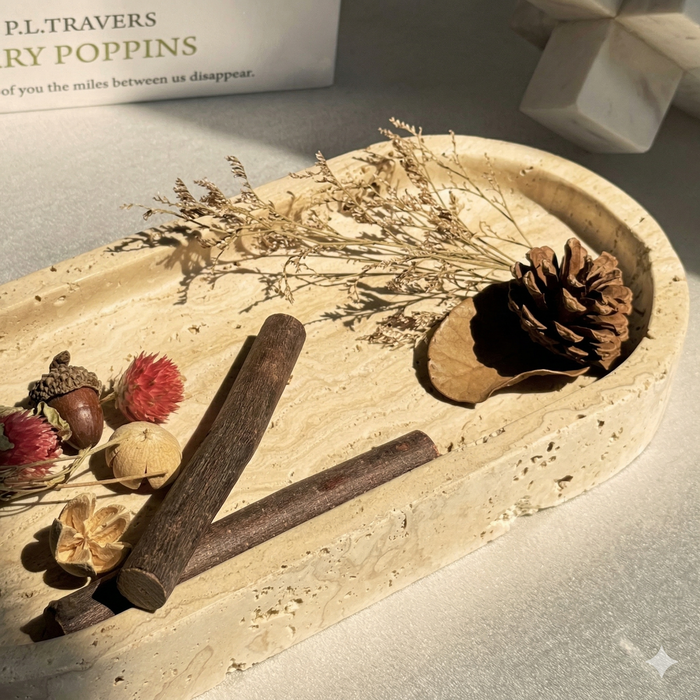 Pietra Oval Travertine Tray
