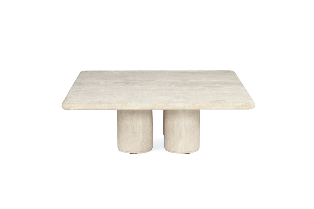 Geo Travertine Square Coffee Table - 100cm