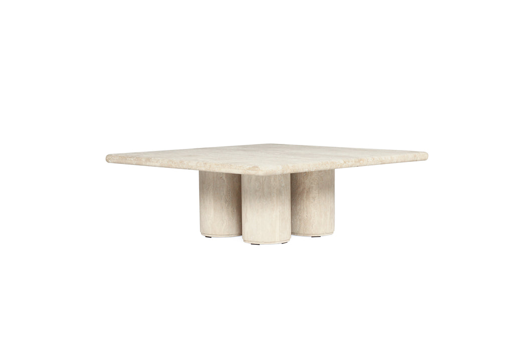 Geo Travertine Square Coffee Table - 100cm