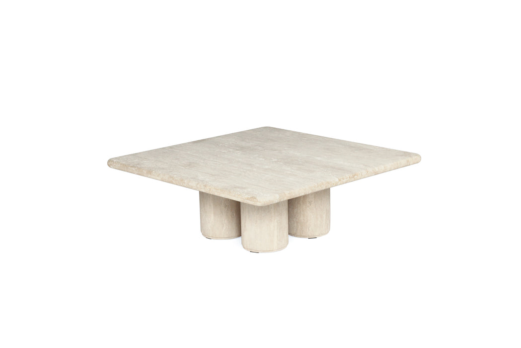 Geo Travertine Square Coffee Table - 100cm