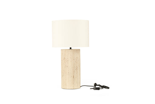 Geo Travertine Lamp - 40cm - White 40cm