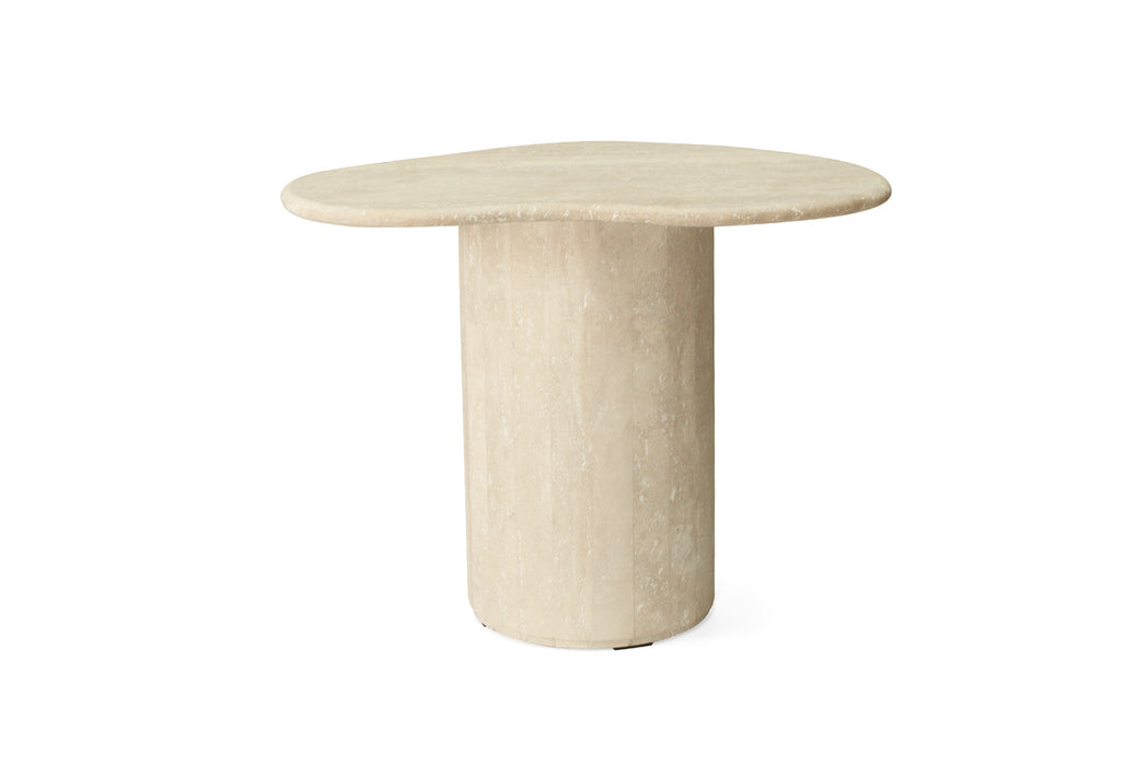 Geo Travertine Organic Side Table - 58cm