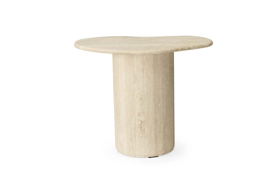 Geo Travertine Organic Side Table - 58cm