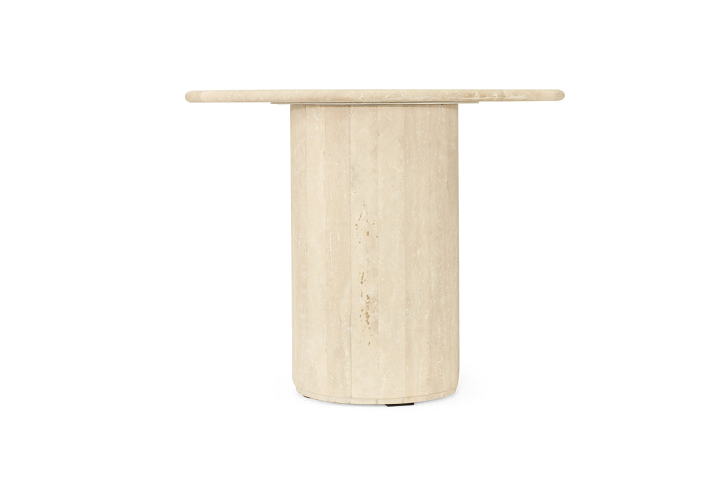 Geo Travertine Organic Side Table - 58cm