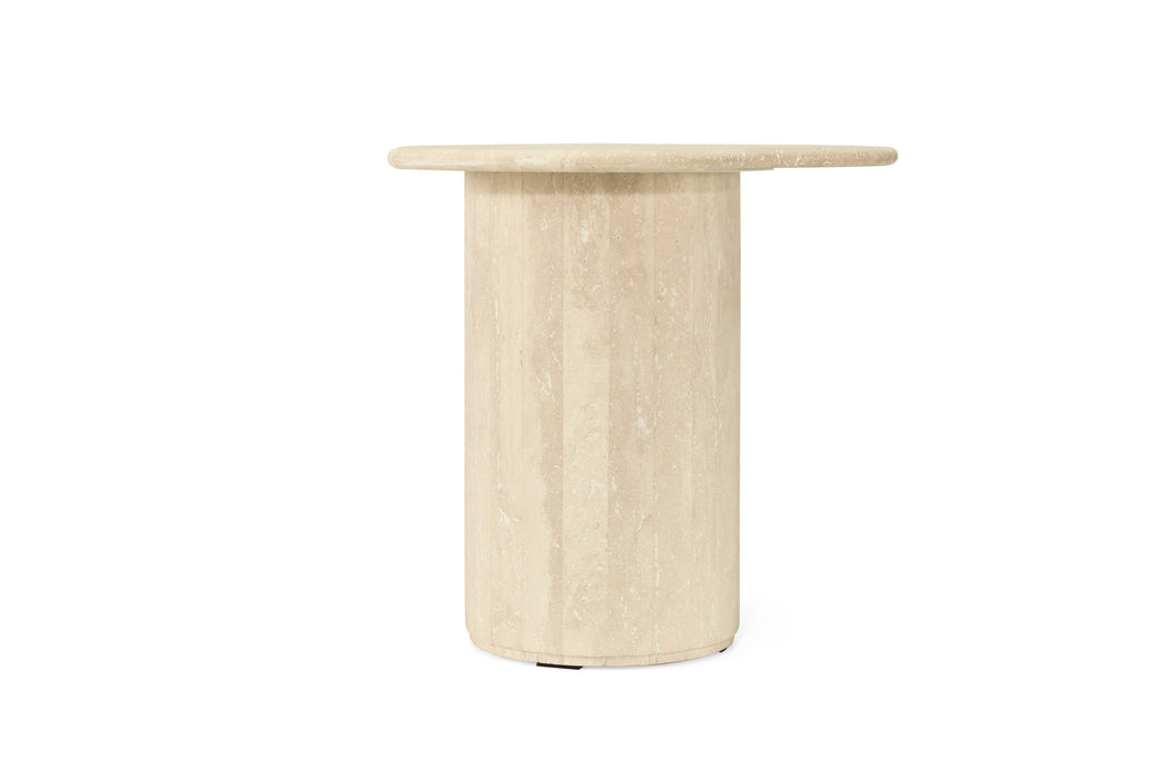 Geo Travertine Organic Side Table - 58cm