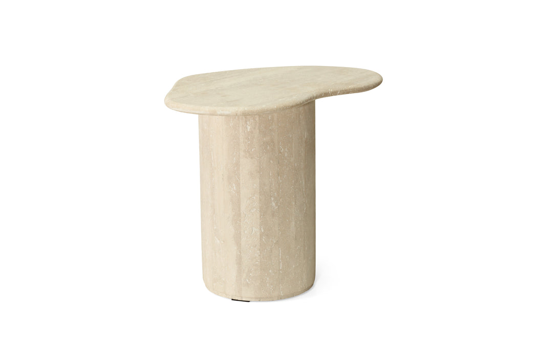 Geo Travertine Organic Side Table - 58cm