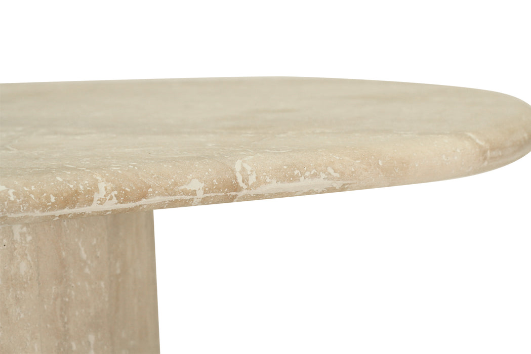 Geo Travertine Organic Side Table - 58cm
