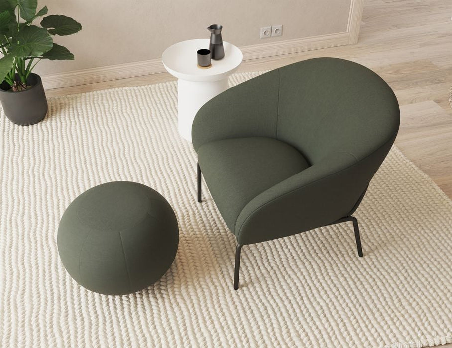 Solace Lounge Chair - Kelp Green - Brushed Matt Bronze Legs