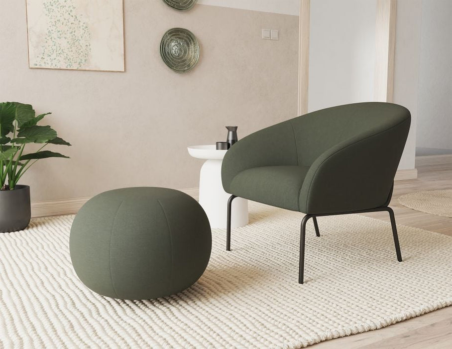 Solace Lounge Chair - Kelp Green - Brushed Matt Gold Legs