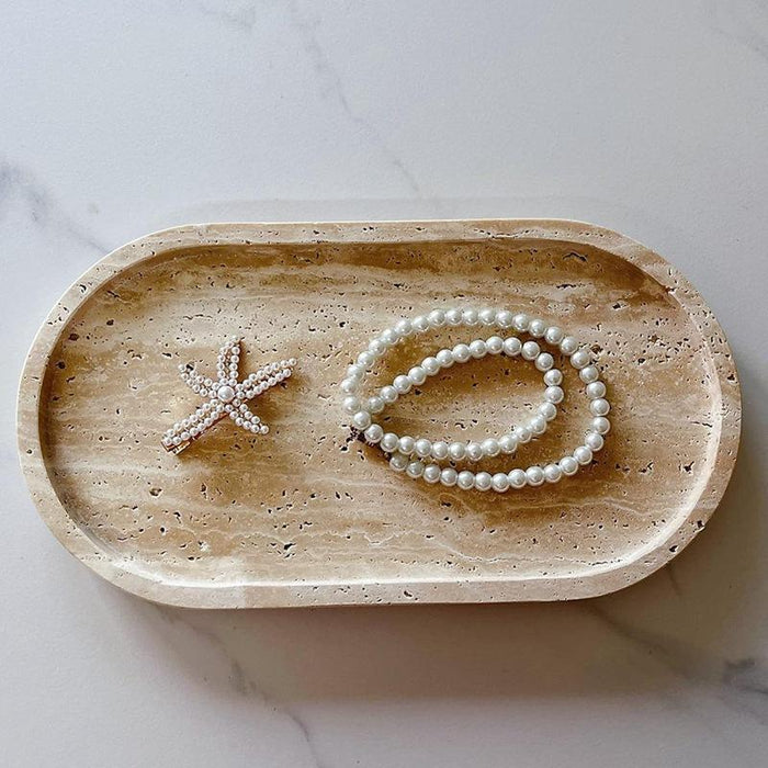 Pietra Oval Travertine Tray