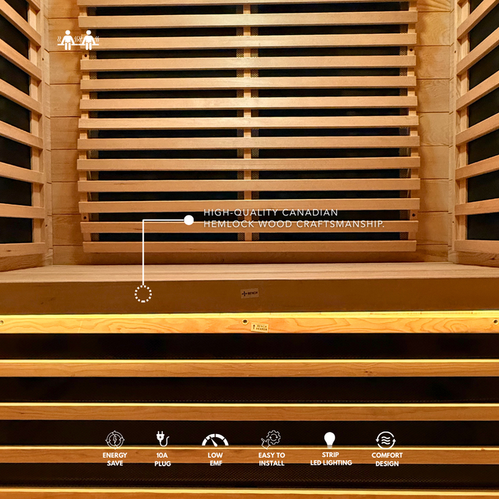 Kylin Low EMF Carbon Infrared Sauna 2 Person with floor heater H6201-F