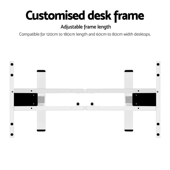 Artiss Standing Desk Frame Only Dual Motor Motorised White