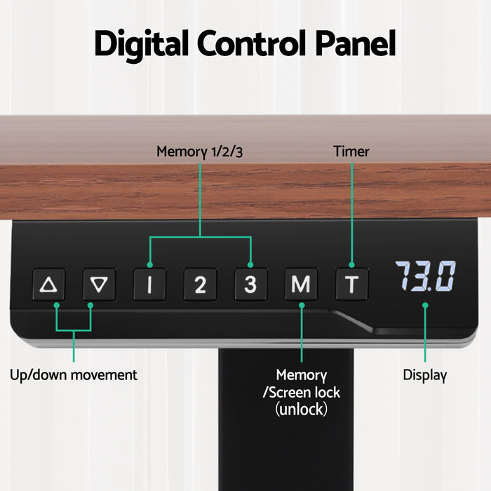 Artiss Standing Desk Motorised Dual Motor Electric Walnut 140CM