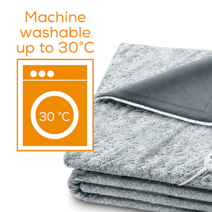 Beurer HD75NGP Super Cosy Heated Throw – Charcoal Grey