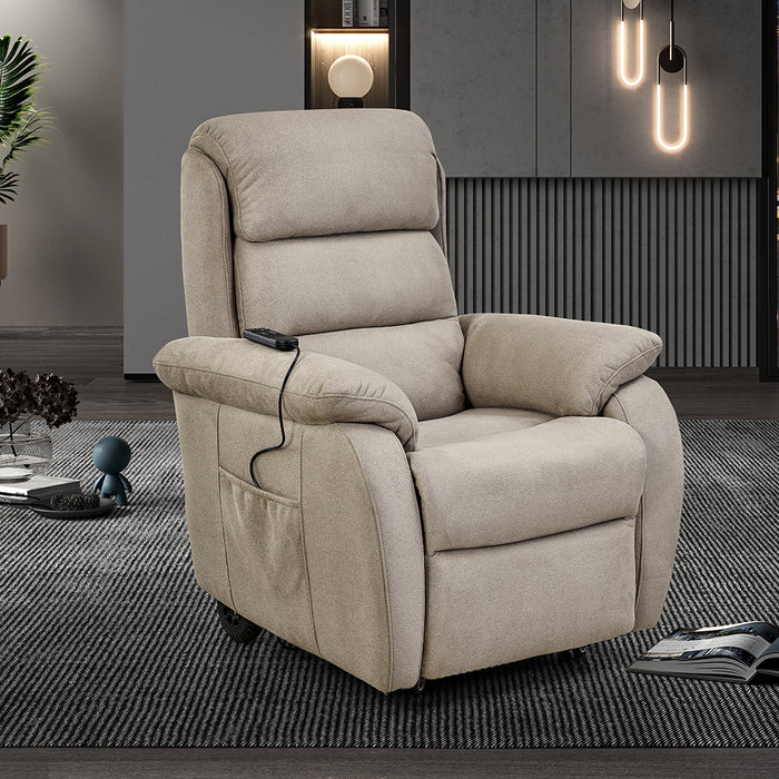 Brighton Electric Recliner Lift Chair with Wheels Taupe