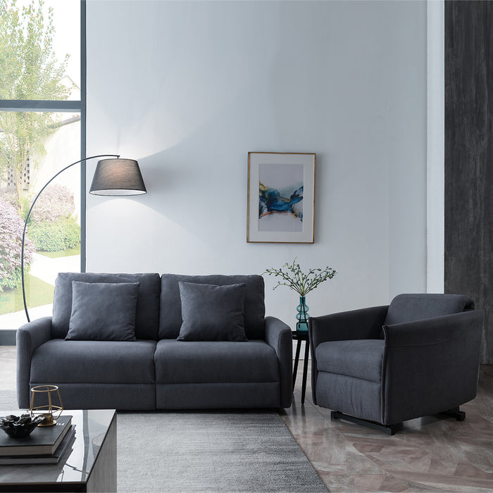 Eden Rocking Recliner Chair Charcoal Black