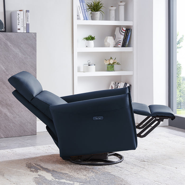 Cooma Electric Swivel Recliner Chair Midnight Blue
