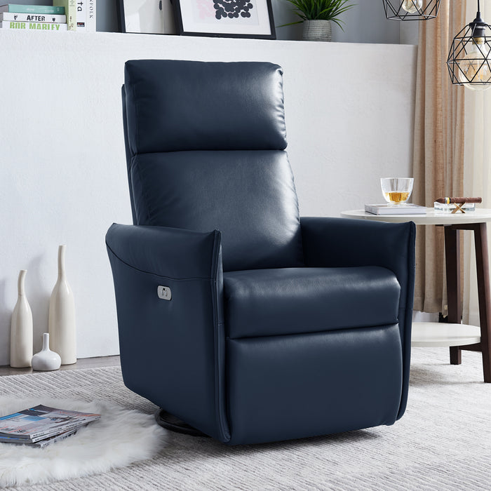 Cooma Electric Swivel Recliner Chair Midnight Blue