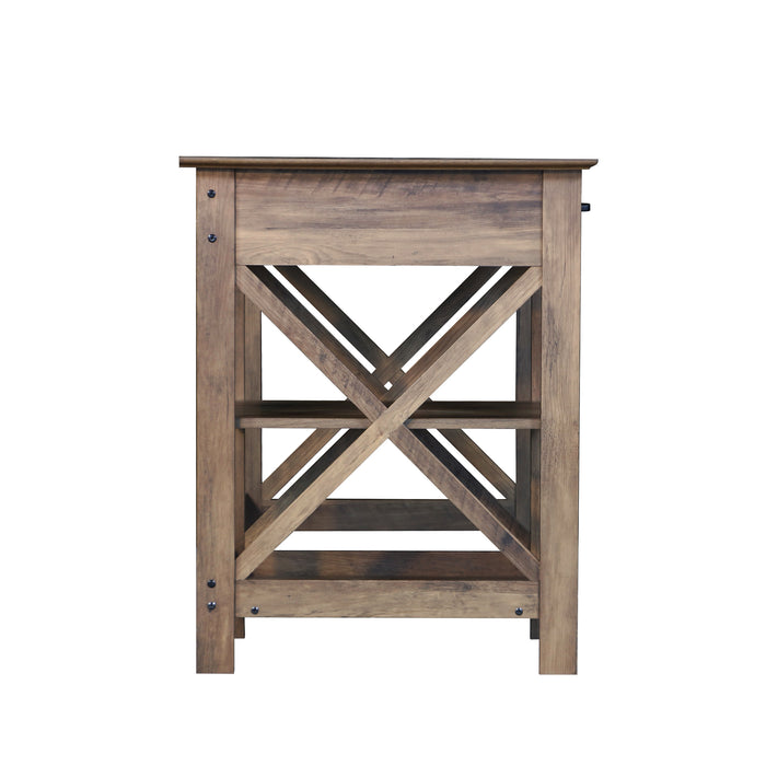 Nacy 1.4M Writing Desk In Rustic Oak