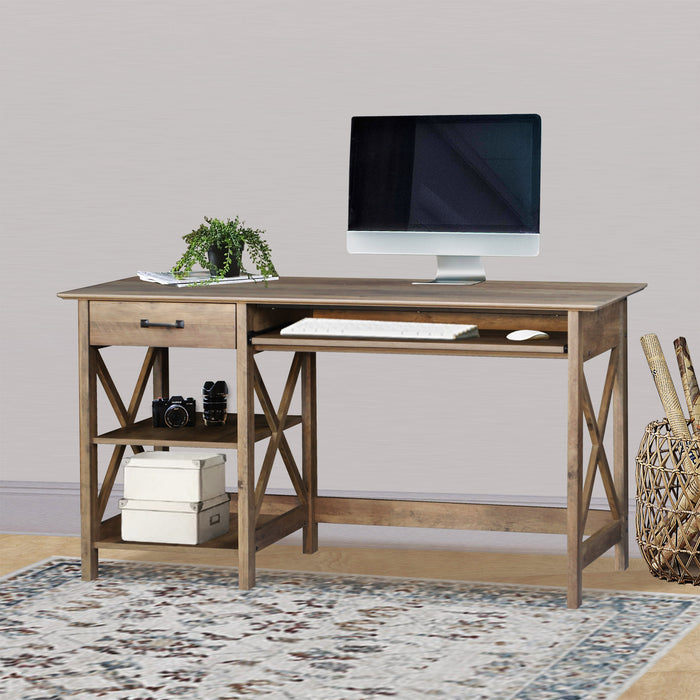 Nacy 1.4M Writing Desk In Rustic Oak