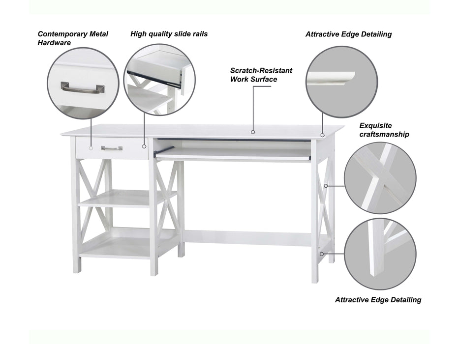 Nacy 1.4M Writing Desk In White