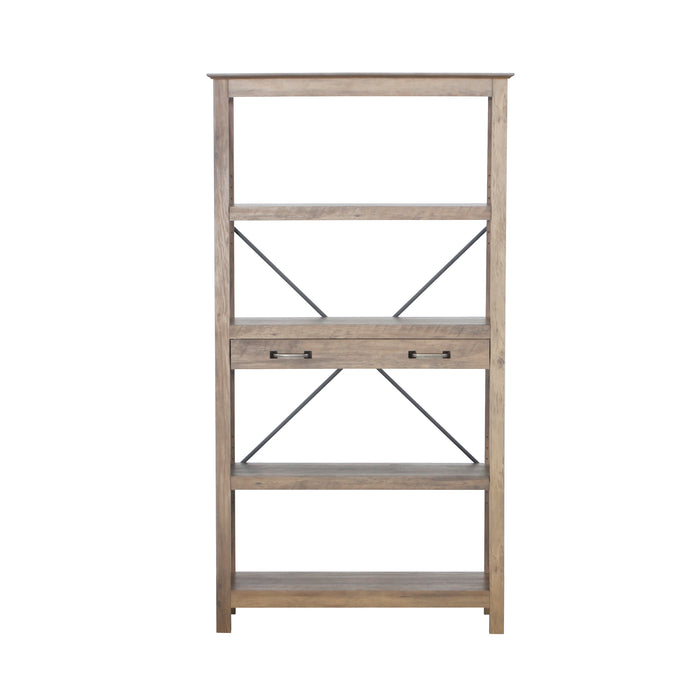 Joanna Open Shelf Bookcase With Drawer - Rustic Oak