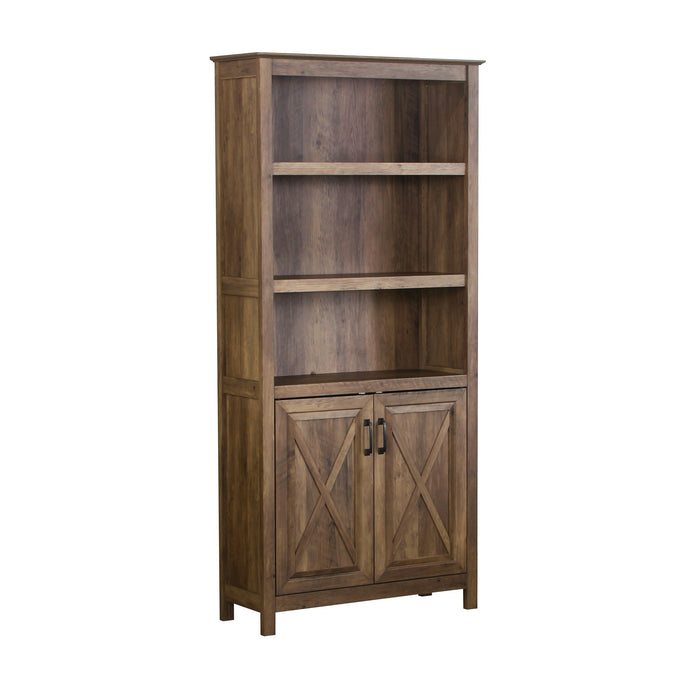 Nacy 2 Door Bookcase In Rustic Oak