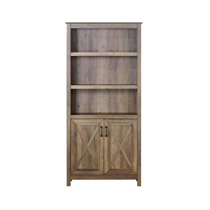 Nacy 2 Door Bookcase In Rustic Oak